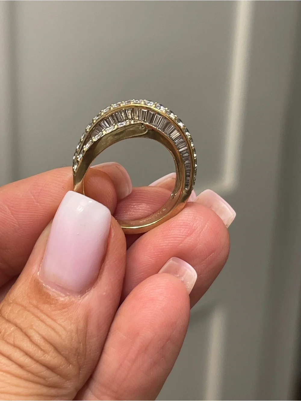 Sterling Silver Crystal Pavé Twist Ring - size 7